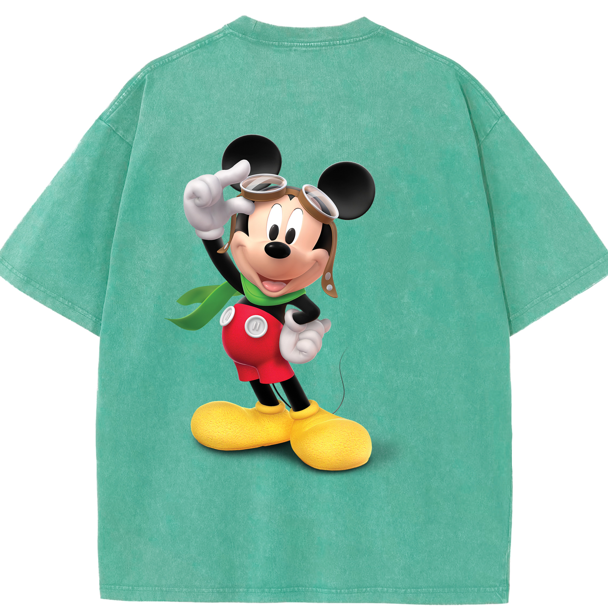 （画像用） ミッキーマウス Mickey Mouse 綿100% ヴィンテージ風 半袖Tシャツ（背面プリント）